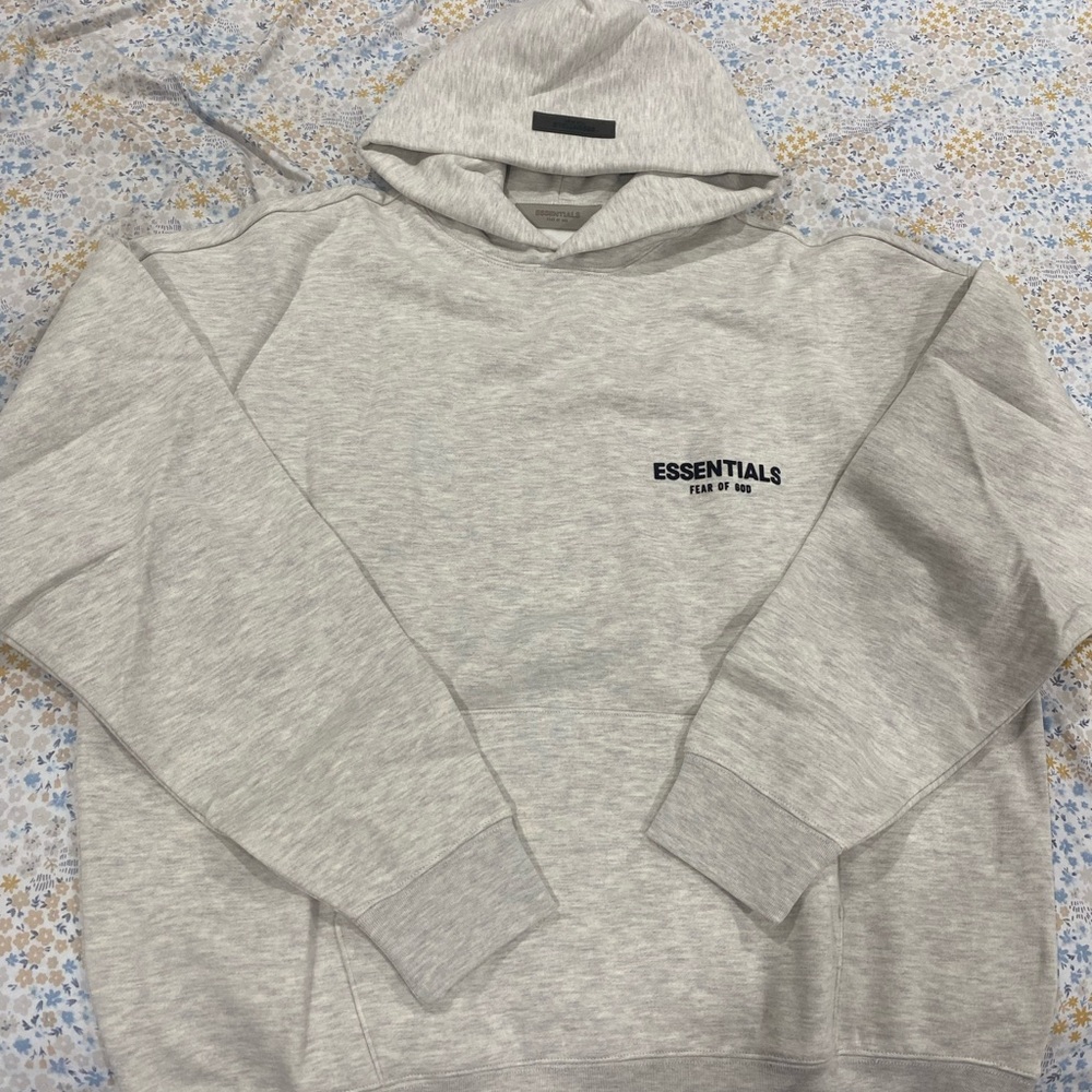 Fear of God Essentials Light Gray Pullover Hoodie